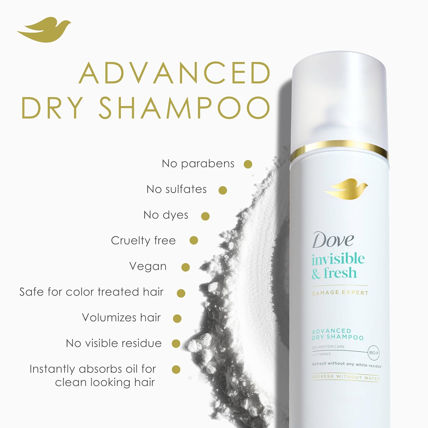 Dove Advanced Dry Shampoo Invisible & Fresh Refresh & Revive Hair Without Water Revitalize Hair Without Residue & No White Cast 5 fl oz - Image 9