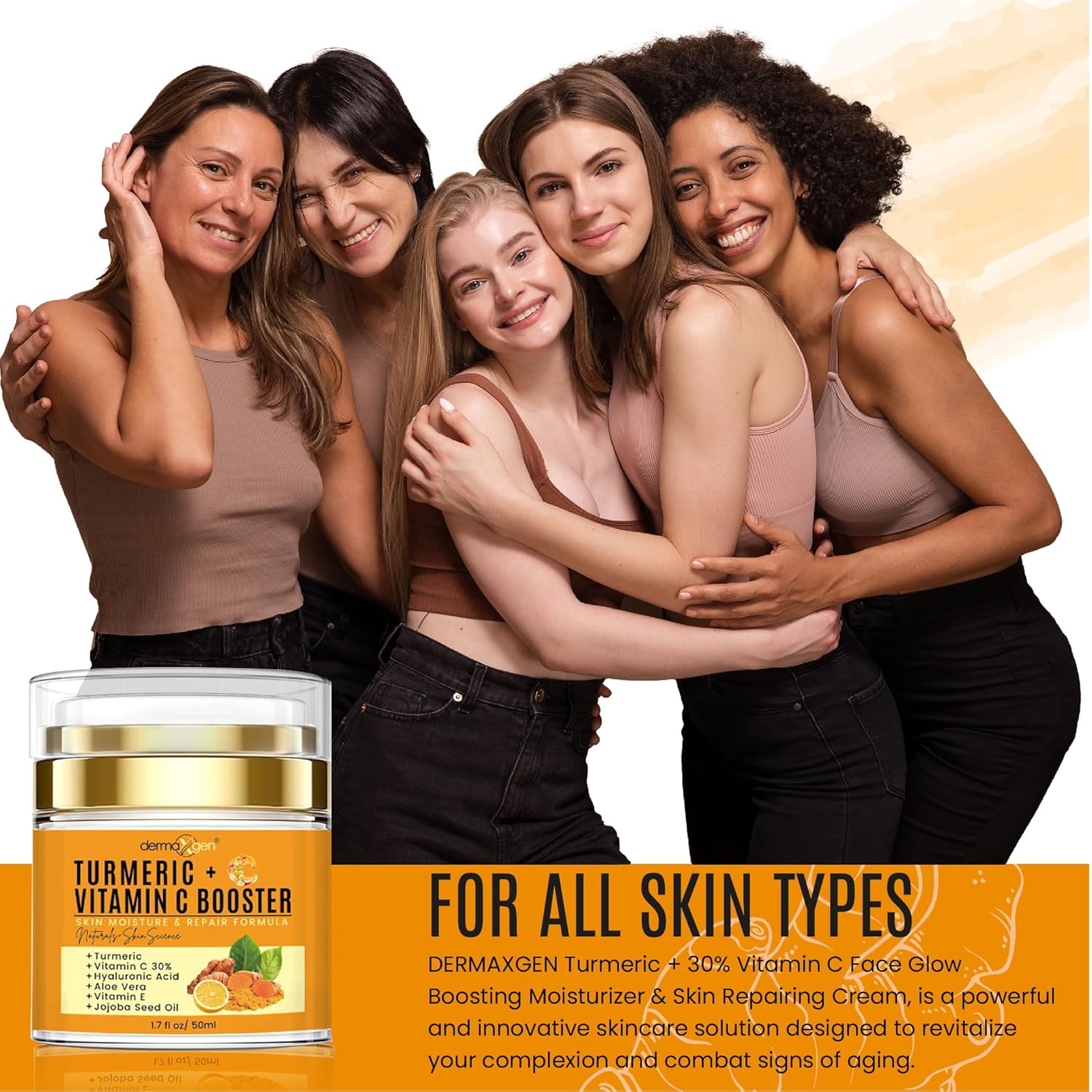 Turmeric Vitamin C Face Cream 1.7 oz Dark Spot Corrector Hydrating Formula - Image 7