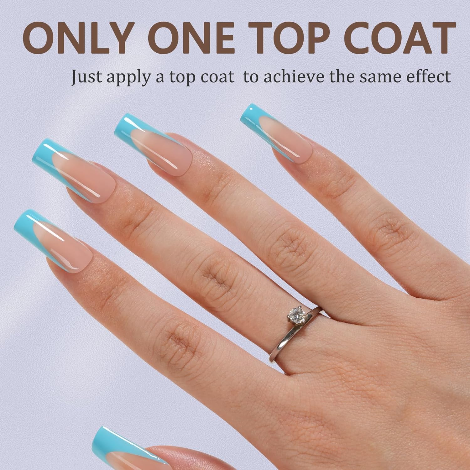 Misssix 150pcs Long Square French Gel Nail Tips, 15 Sizes Pre-Lasting Press On Nails - Image 3