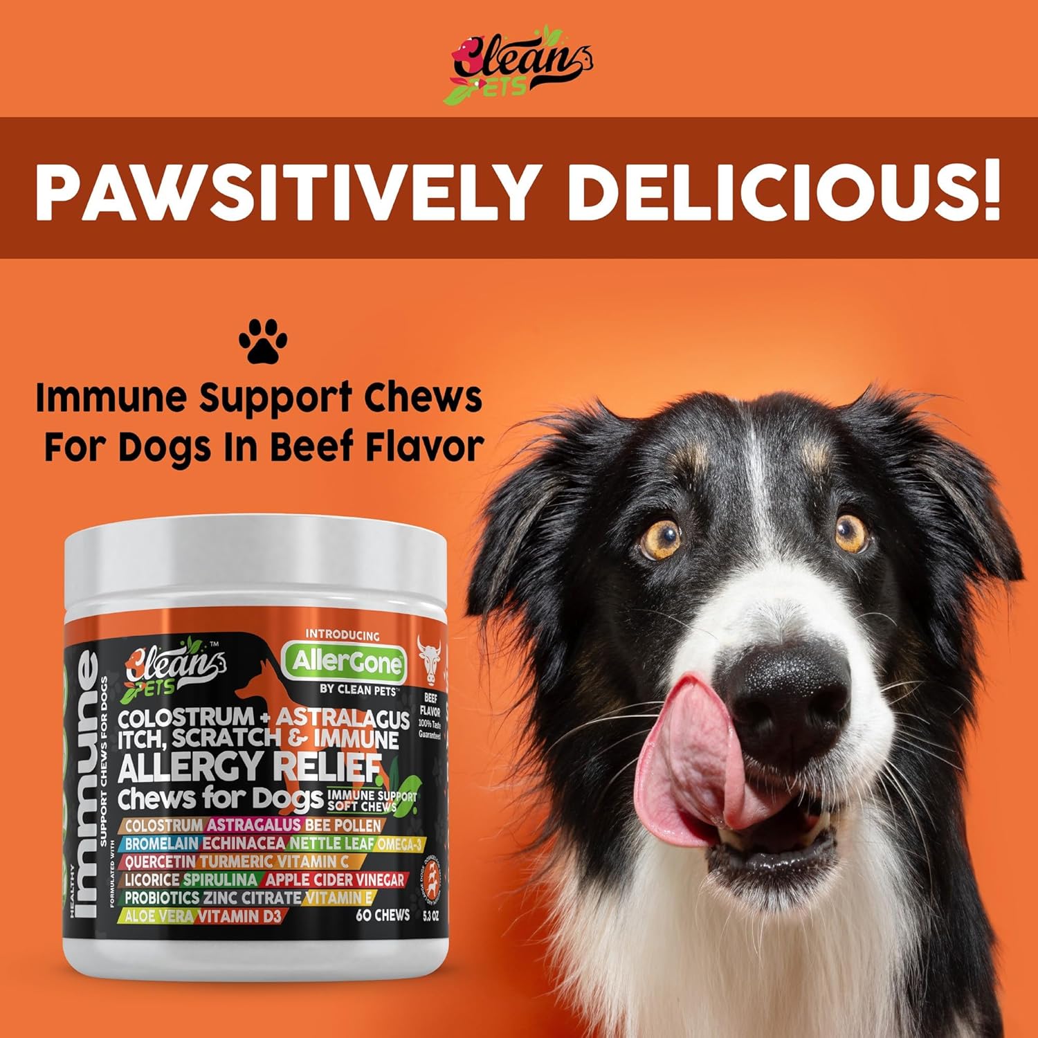 Dog Allergy Relief Chews | Itchy Skin Relief for Dogs | Colostrum Astralagus Omega 3 Bee Pollen Bromelain Echinacea Nettle Leaf Quercetin Licorice Root Spirulina ACV Immune - Pack of 1 - Image 6