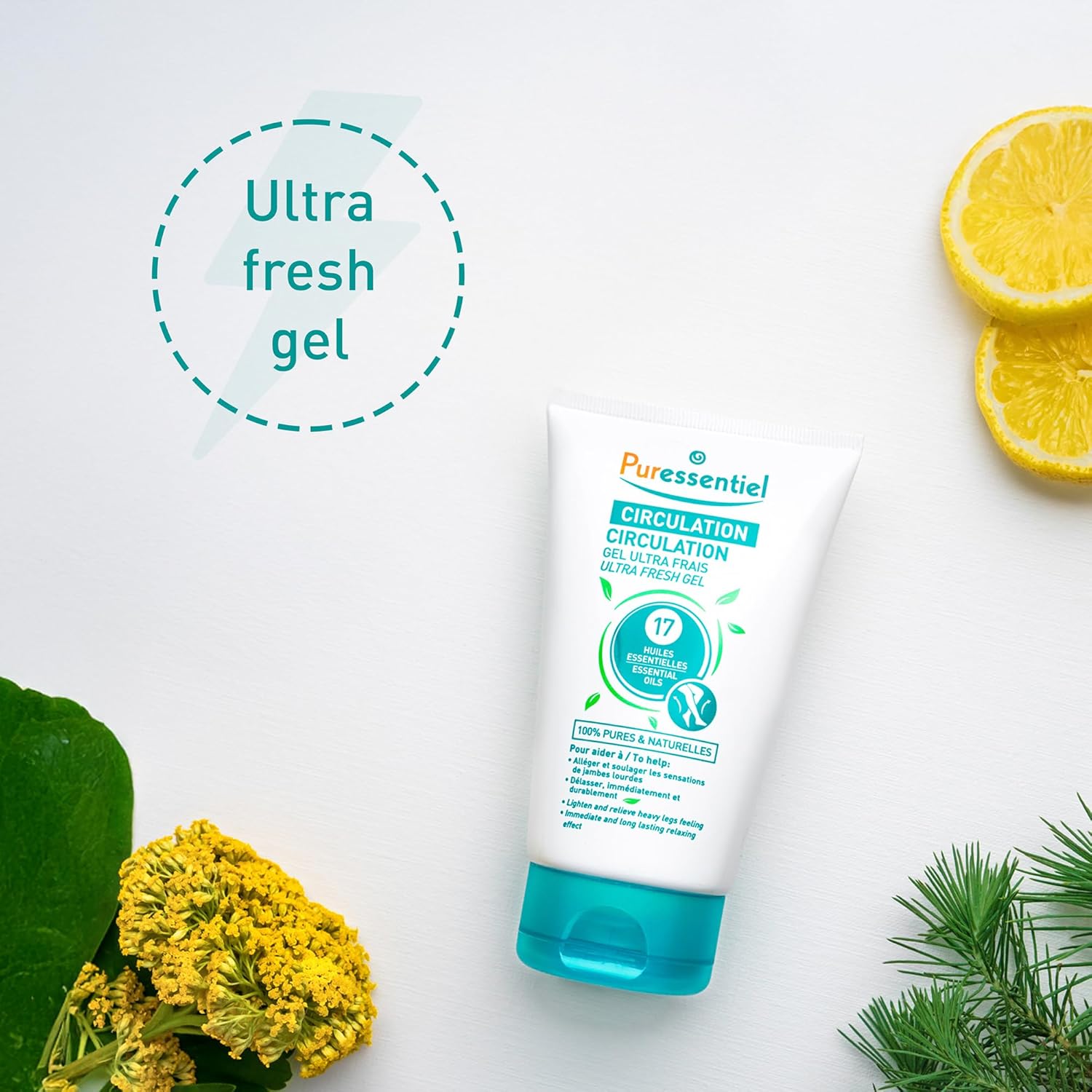 Puressentiel Soothing Gel for Tired Feet, Ankles, Legs - Aromatherapy Lotion with 17 Essential Oils for Body and Skin - Instant, Lasting Relief and Circulation - Natural and Alcohol Free - 4.22 oz - Image 3