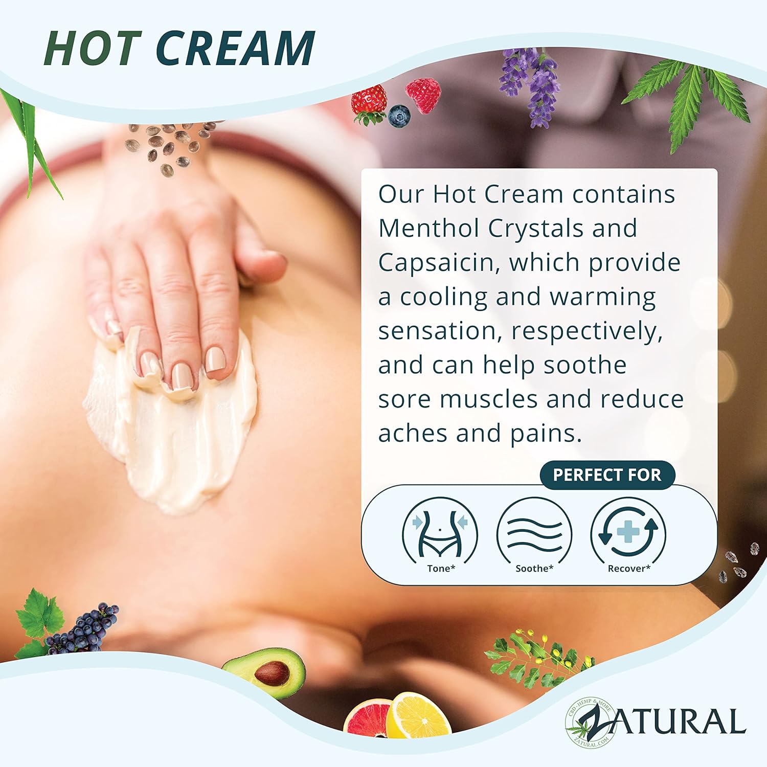 Organic Hot Cream-Cellulite Cream-Muscle Rub-Body Wraps-Belly Fat-Skin Firming & Weight Loss-Professional Therapeutic Grade-Doctor Formulated (Pump) - Image 2