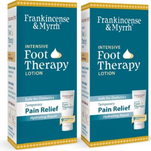 Frankincense and Myrrh Foot Pain Relief Cream - Intensive Foot Therapy Lotion - Diabetic Nerve Pain Relief Cream | Restless Leg Syndrome | Frankincense Essential Oil, 3 Ounce (2-Pack)