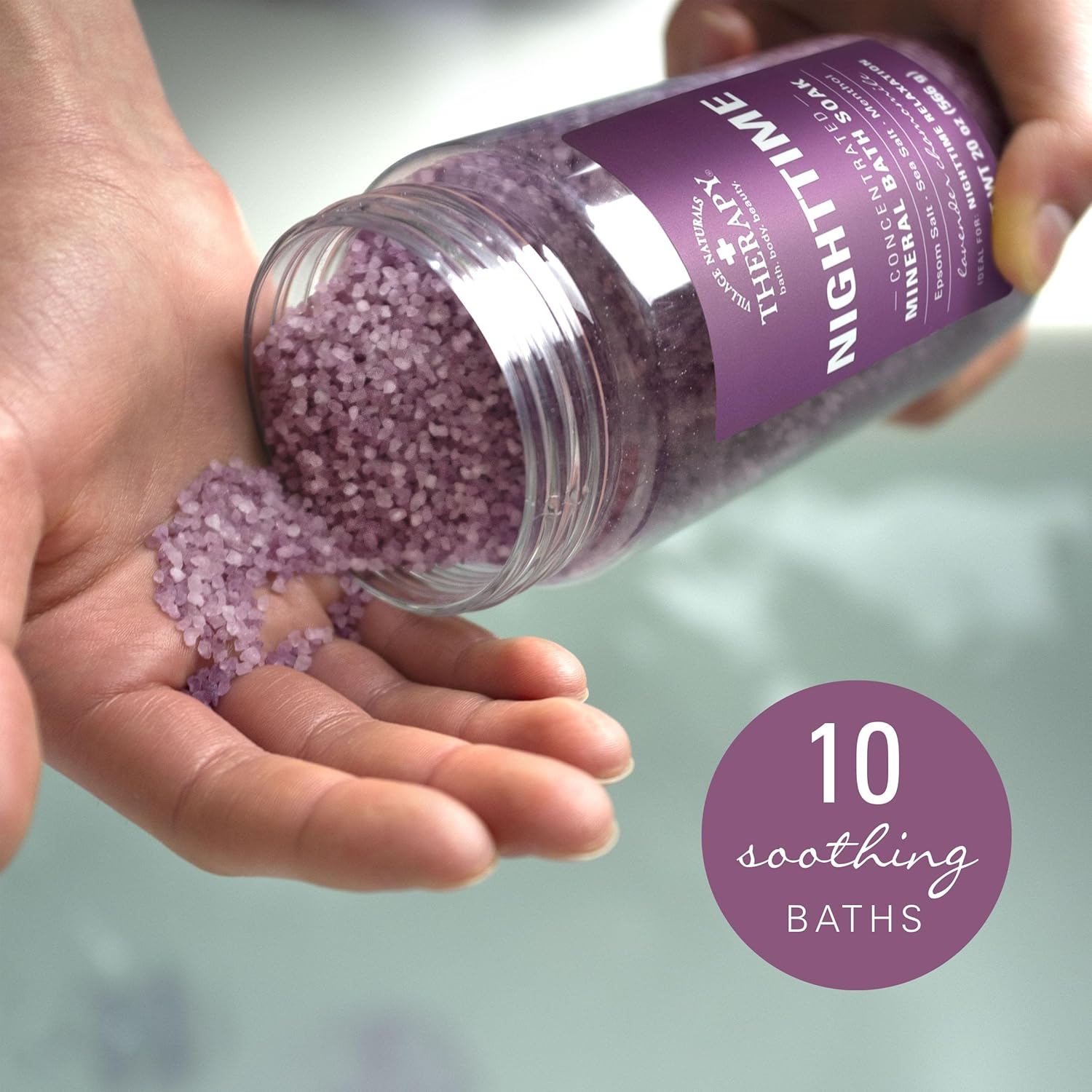 Village Naturals Therapy Nighttime Concentrated Mineral Bath Soak, 20 oz, Pack of 4 - Image 3