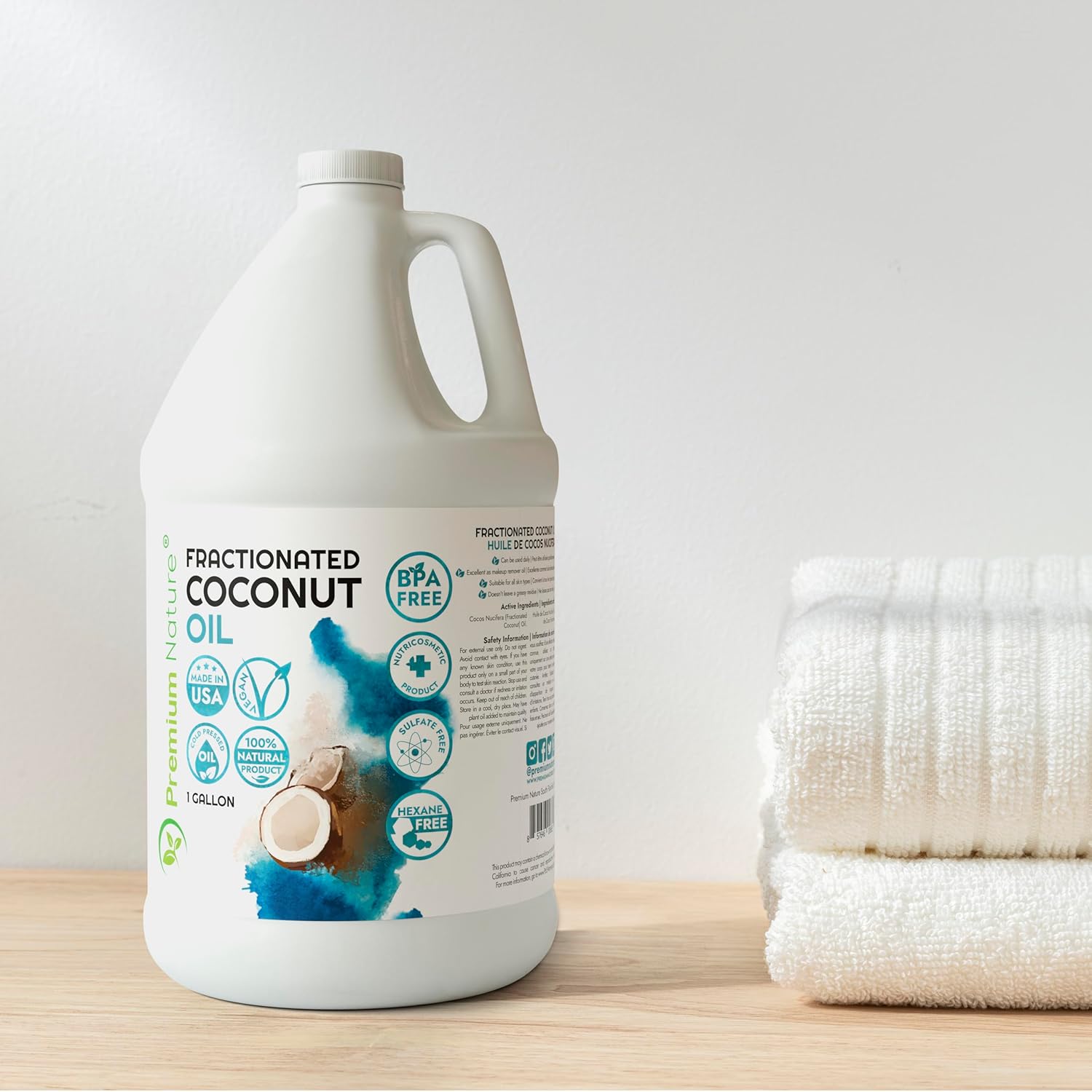 Fractionated Coconut Oil for Massage Cold Pressed Best Carrier for Essential Oils Mixing for Women Dry Skin Moisturizer for Body and Hair 1 Gallon Bottle Bulk Size - Image 3
