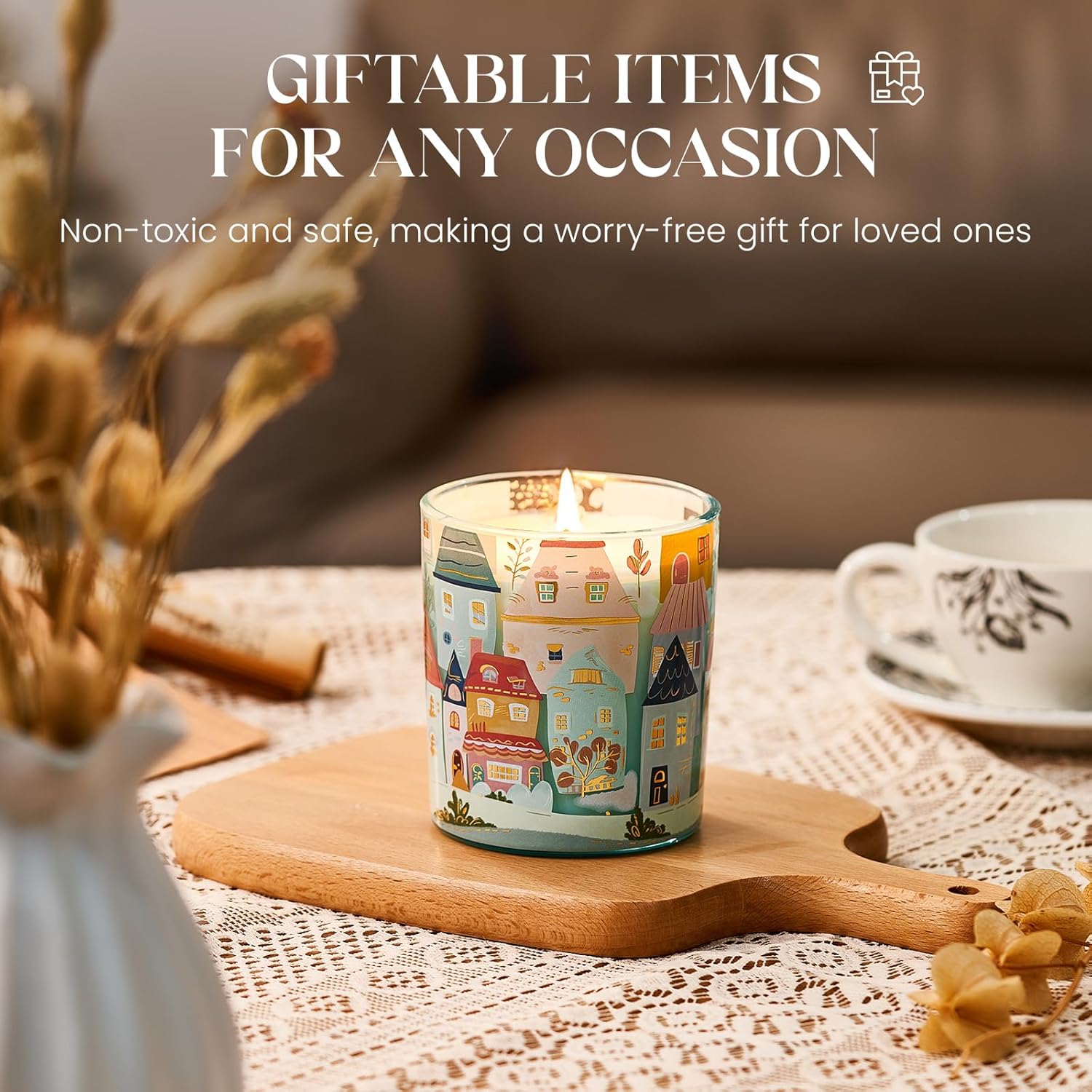 M&SENSE New York City Scent Soy Wax Aesthetic Candle - 10.2 oz | Natural Fragrance for Home& Book Candles | for Housewarming, Hostess Gifts&Home Deor,Thank You Gifts - Image 4