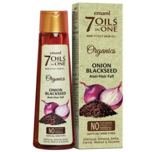 7-in-1 Hair Oil | Onion Blackseed Anti Hairfall Oil | Strengthens Hair Follicles | Fights Hair Loss & Breakage | Provides Thick & Shiny Hairs | 6.76 Fl Oz/200ml