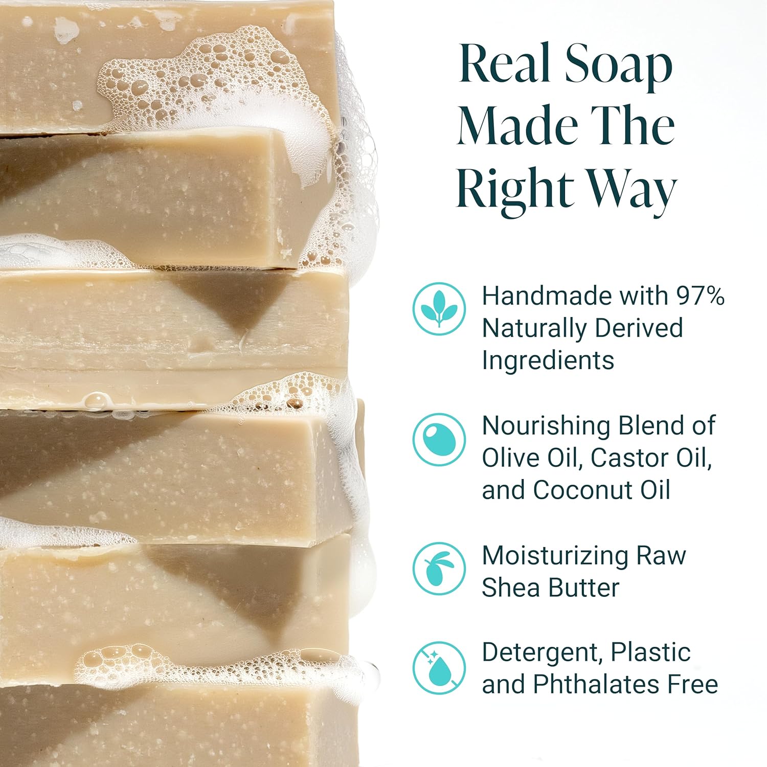 Handmade Natural Bath & Body Soap Bar, Vegan, All-Natural, Palm Oil Free, Made in USA with Shea Butter + Essential Oils, Patchouli Mud, 3 Bars - Image 3