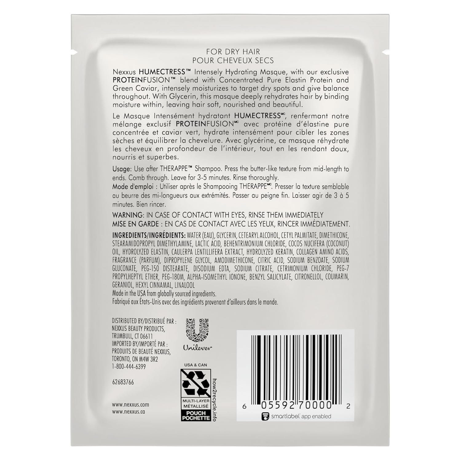 Nexxus Humectress Moisturizing Hair Masque for Dry Hair Pack of 10 deep conditioning hair treatment 1.5 oz - Image 2