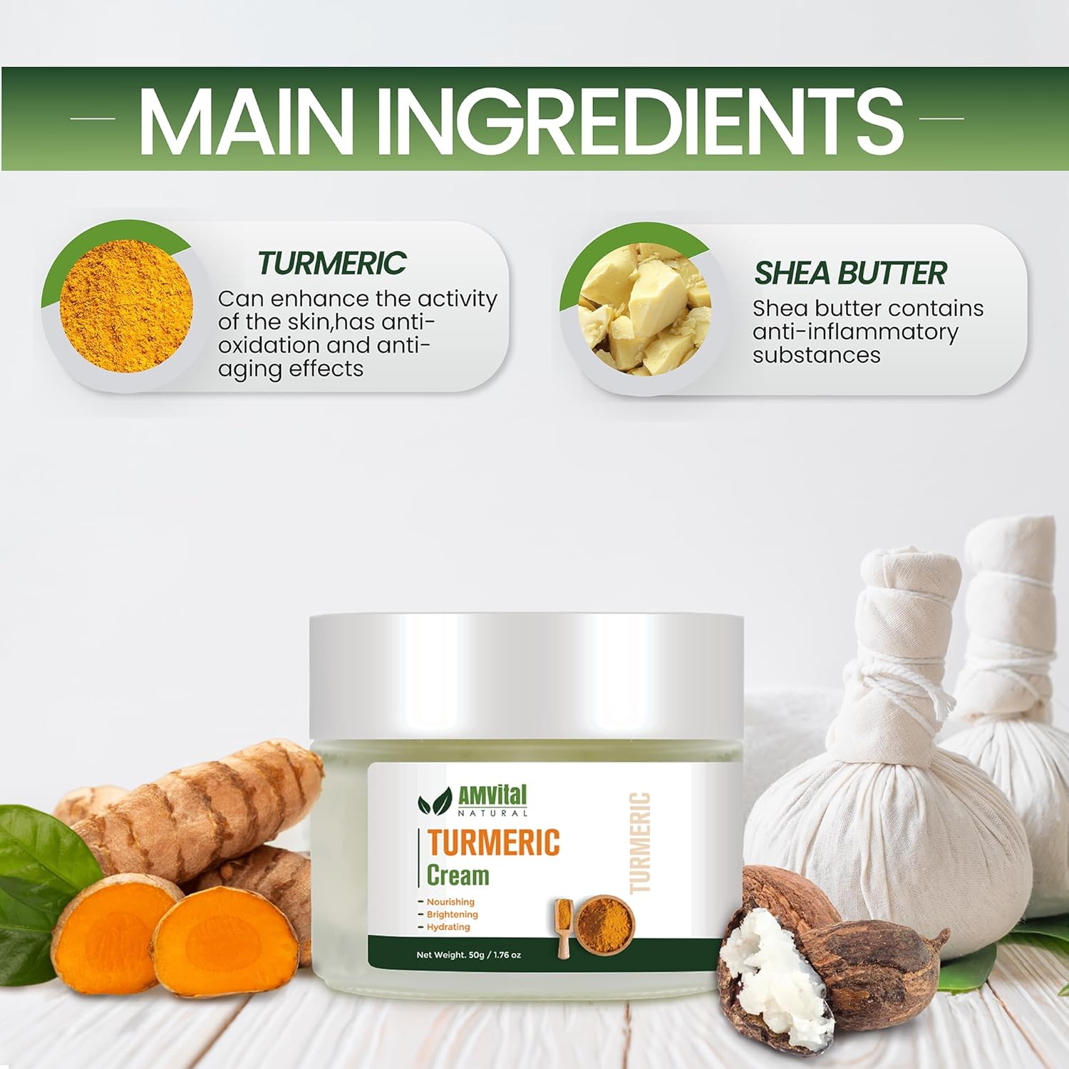 Turmeric Cream - Natural Cream for Face With Turmeric and Plant-Based Ingredients - Lightweight and Smooth Suitable for All Skin Types - Image 4