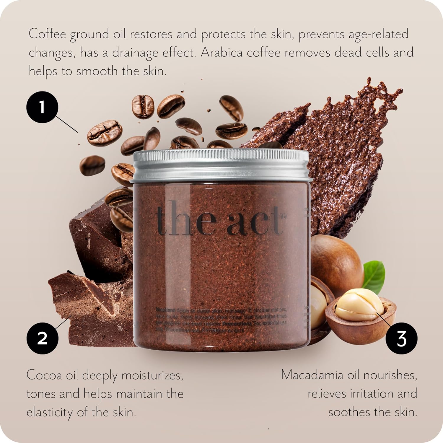 Salt Body Scrub with Cocoa & Coffee Oil, Vitamin E, Menthol - Exfoliating Body Scrub for Moisturizing Skin, Cleansing - Home Spa Care, Gift for Women Men, Vegan, Organic 10.58 Oz - Image 5