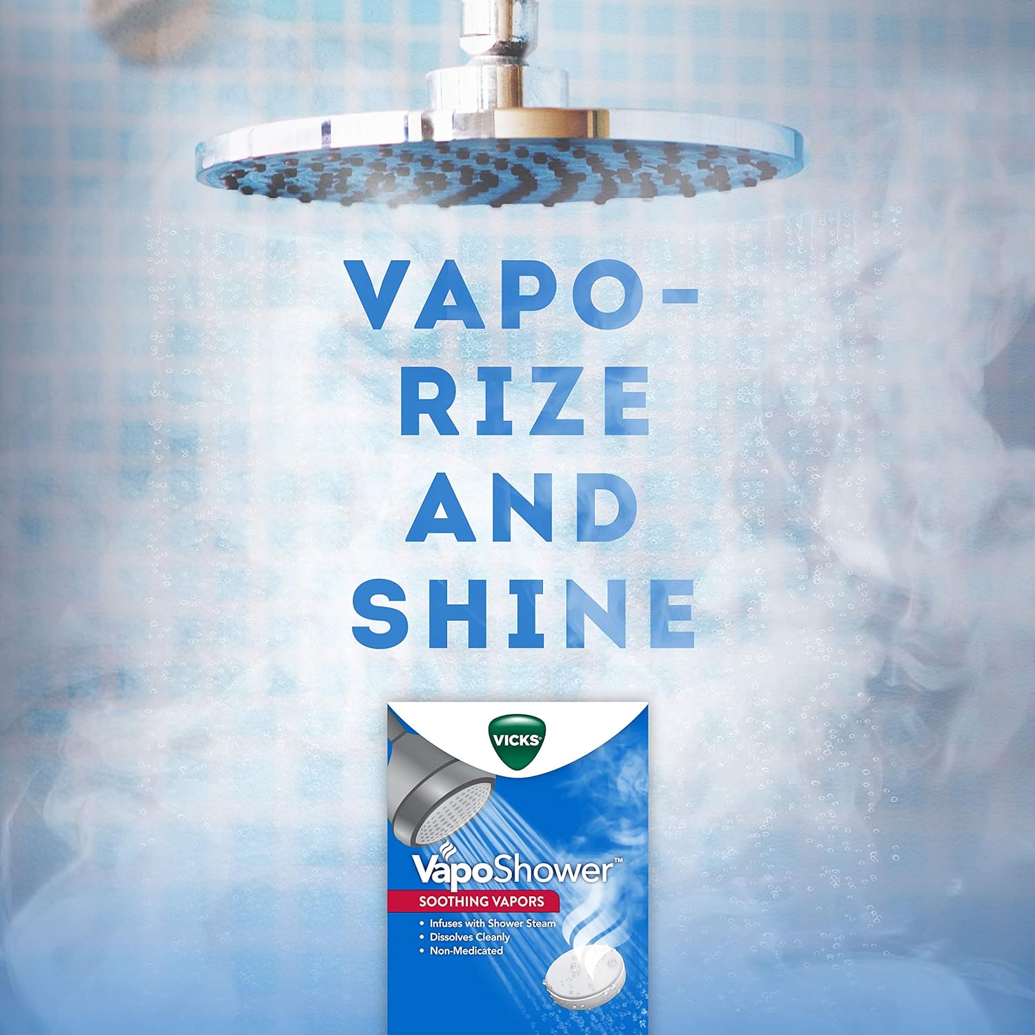 Vicks VapoShower, Shower Tablet, Shower Bomb, Aromatherapy Vapors, Eucaplytus & Menthol, Soothing Non-Medicated Vapor Steam, 5ct - Image 7