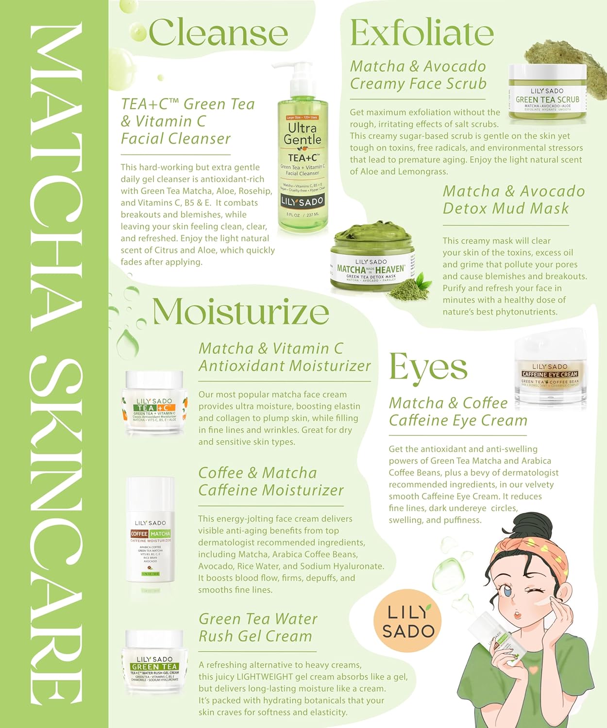 LILY SADO TEA+C Green Tea Water Rush Gel Moisturizer - Lightweight Vitamin C Anti-Wrinkle Moisturizing Lotion - Hydrates & Softens for Luscious, Radiant Skin. Perfect for Spring and Summer. - Image 6