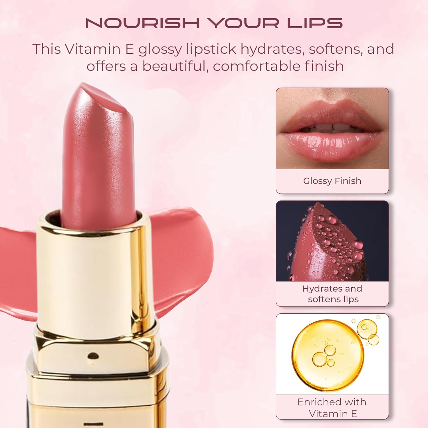VOTUM Tahari 5-Piece Nude Lipstick Set Matte Cream Pearl Finishes New Condition - Image 4