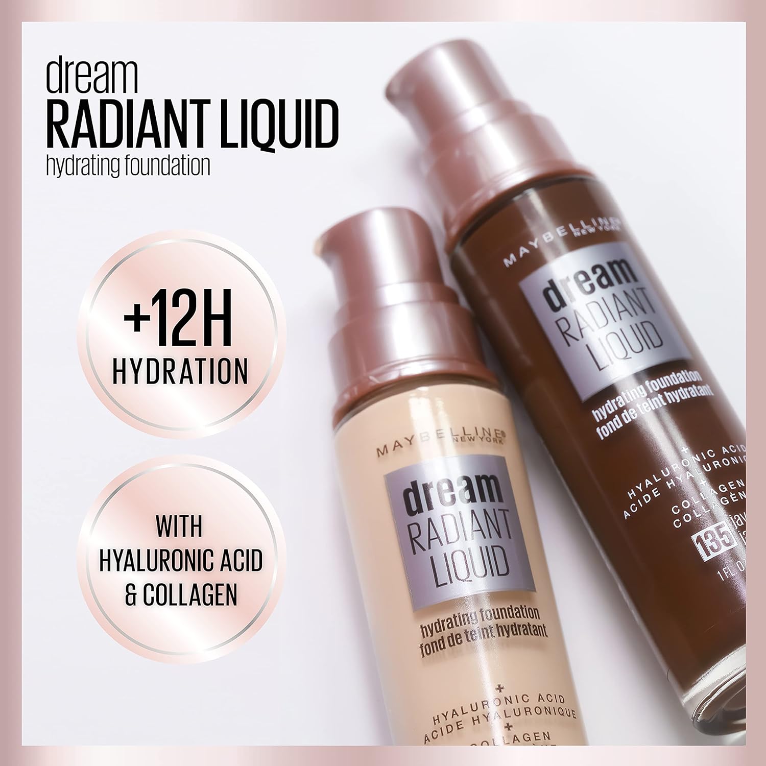 Maybelline Dream Radiant Liquid Medium Coverage Hydrating Makeup, Lightweight Liquid Foundation, Fair Porcelain, 1 Count - Image 11