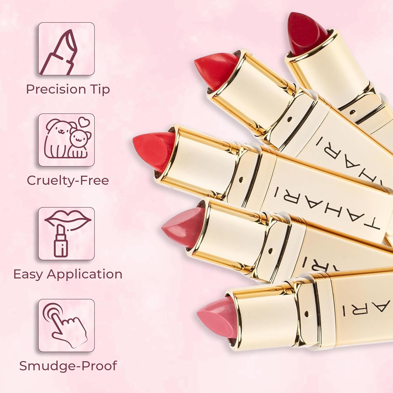 VOTUM Tahari 5-Piece Nude Lipstick Set Matte Cream Pearl Finishes New Condition - Image 3