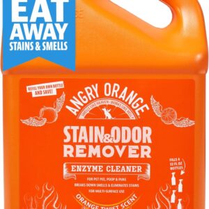 ANGRY ORANGE 1 Gallon Enzyme Cleaner and Deodorizer, Pet Stain and Odor Remover for Dog & Cat Urine and Stains - Citrus, Made in USA
