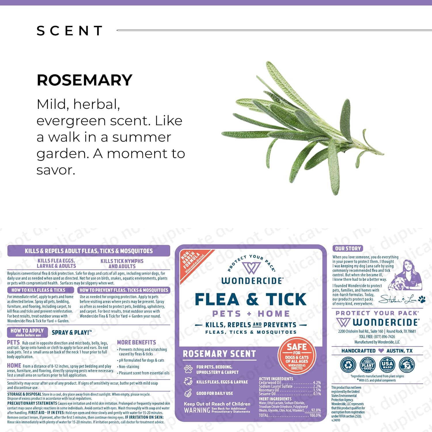Wondercide Rosemary Scent Flea, Tick, Mosquito Spray for Dogs, Cats, Home 16 oz - Image 6