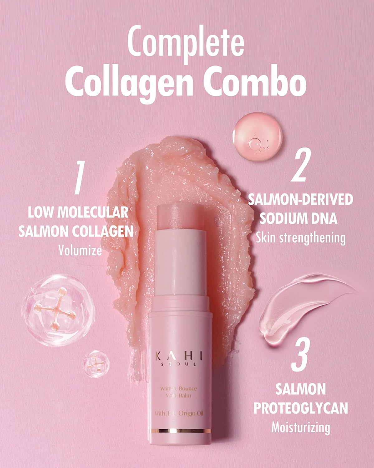 KAHI Wrinkle Bounce Multi Balm Stick 9g Hydrating PDRN Collagen Lip Eye Neck Face Mist Makeup Base - Image 3