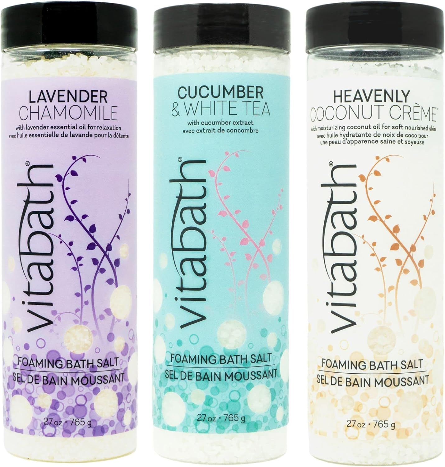 Vitabath Lavender Chamomile Relaxing Foaming Bath Salts 27 oz for Luxurious Skin Care - Image 7