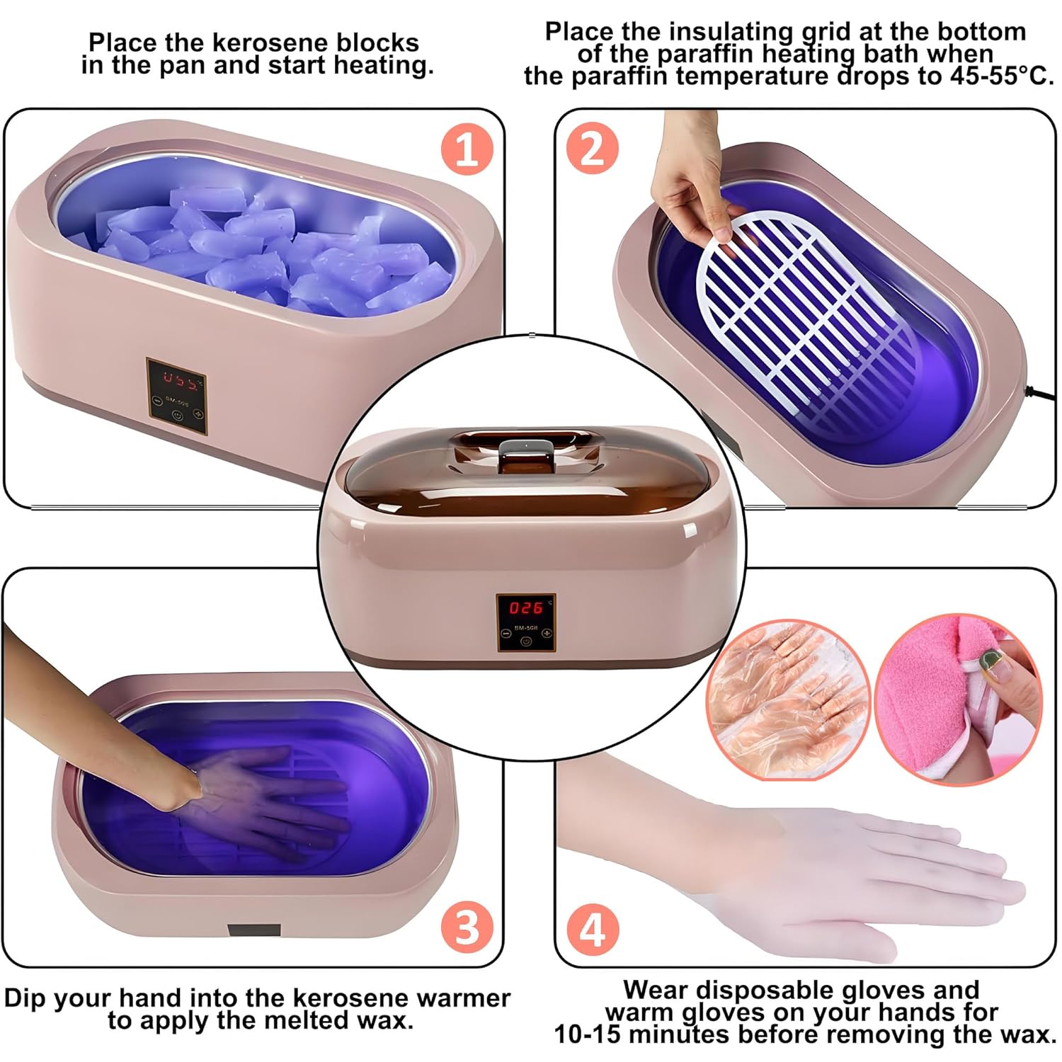 Large Capacity 4000mL Paraffin Wax Warmer Machine for Hands and Feet with Adjustable Temperature Control - Image 4