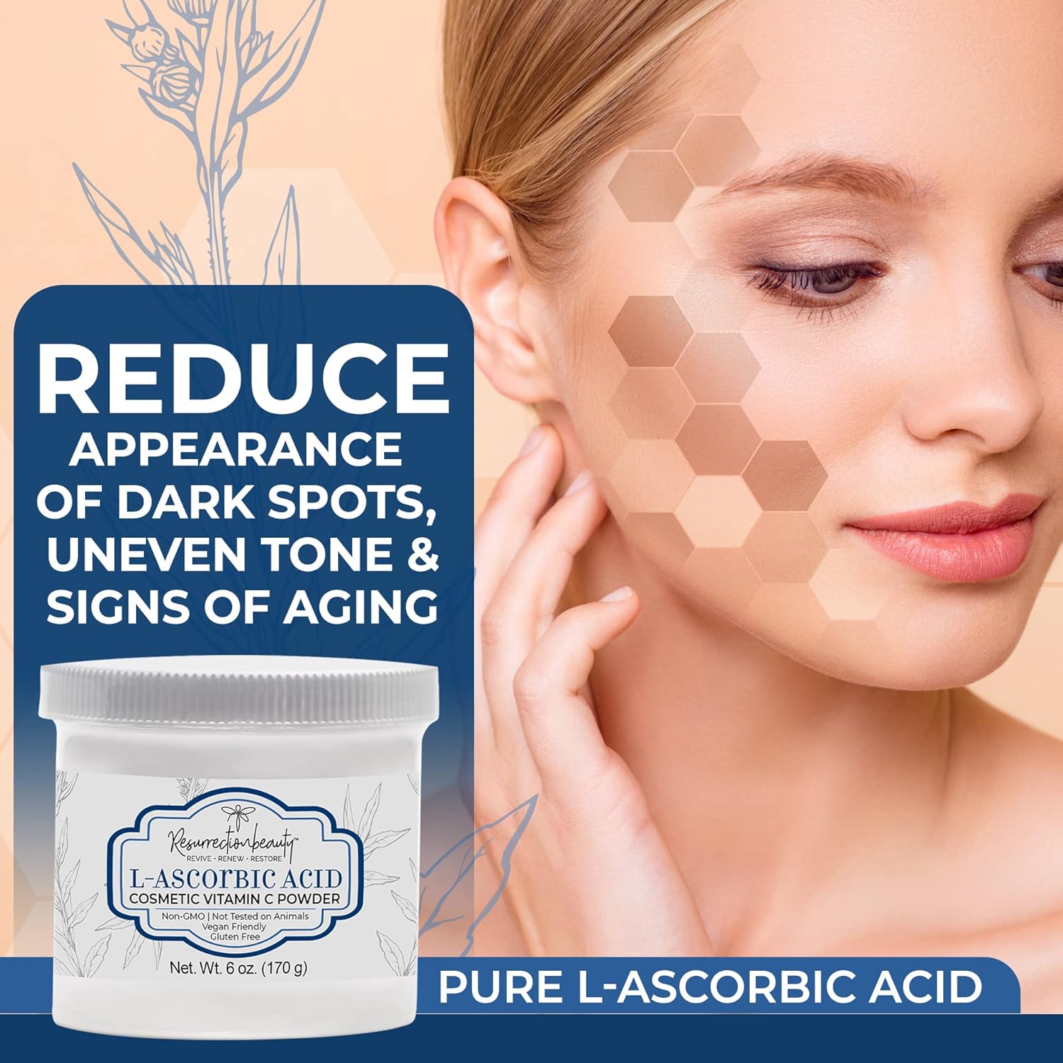 100% Pure L-Ascorbic Acid (Cosmetic Vitamin C Powder for Face) to Make Your Own Premium Beauty Serum, Skincare Mask Treatment, Hyaluronic Serums with Vit C & DIY Facial Skin Care Products 6 OZ - Image 5