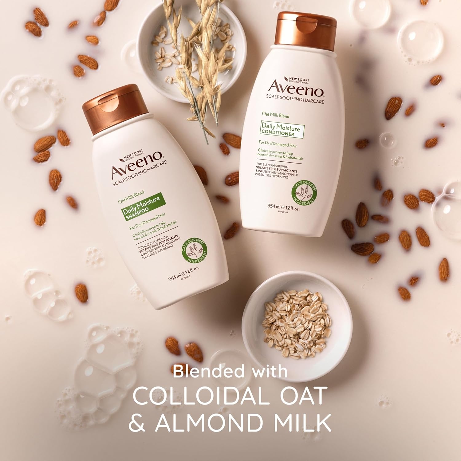 Aveeno Oat Milk Moisturizing Shampoo 12 Fl Oz for All Hair Types Color Safe - Image 5