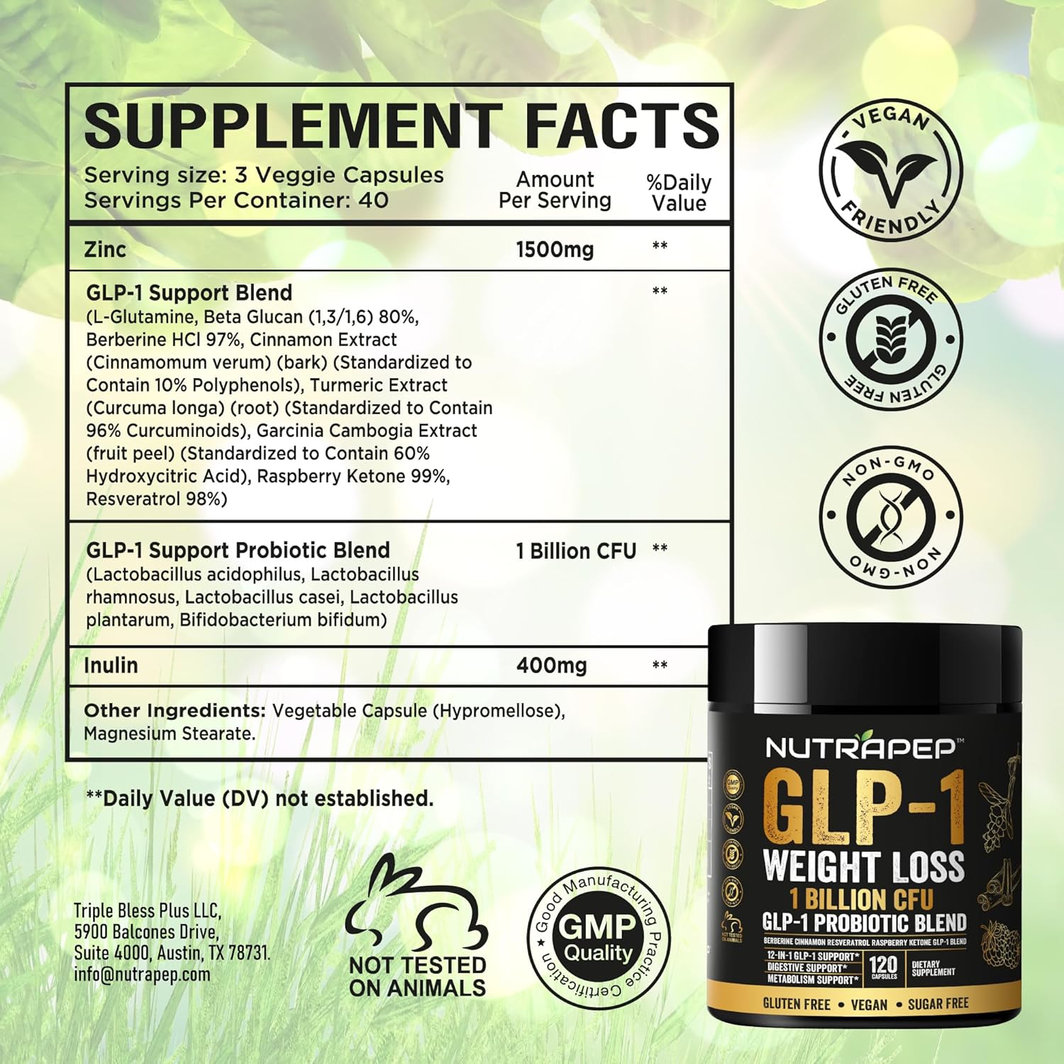 Probiotic GLP-1 Weight Loss Support Capsules with Berberine for Fat Burn, 60 Count - Image 7