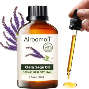 Pure Clary Sage Essential Oil Pure Aromatherapy for Natural Scent Oils for Diffusers,Hair, DIY & Massage 4 Fl Oz