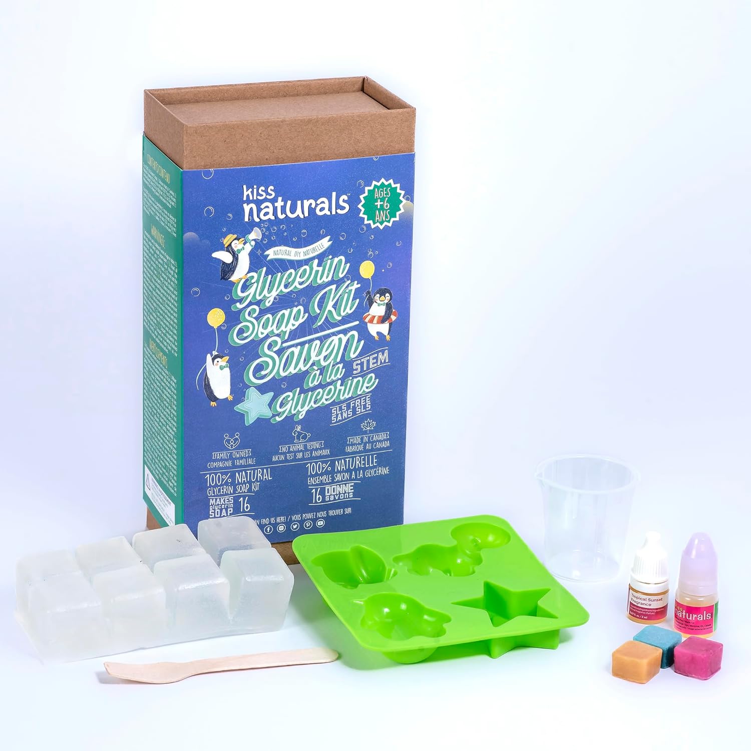 Kiss Naturals Glycerin Soap Making Kit for Kids - Craft 16 Organic Soaps with Natural Scents - Image 4