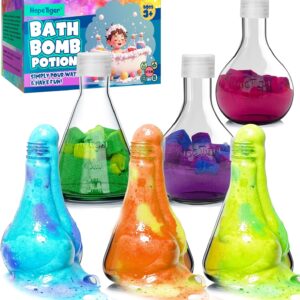 Kids Bath Bomb Potions - Fun Colorful Bubble Eruption Kits - Fizzy Color Tub Time Potion Making Experiments Kit in Flask Bottles - Magic Bubbles Foams Toys Science Gift for Boys Girls Toddlers