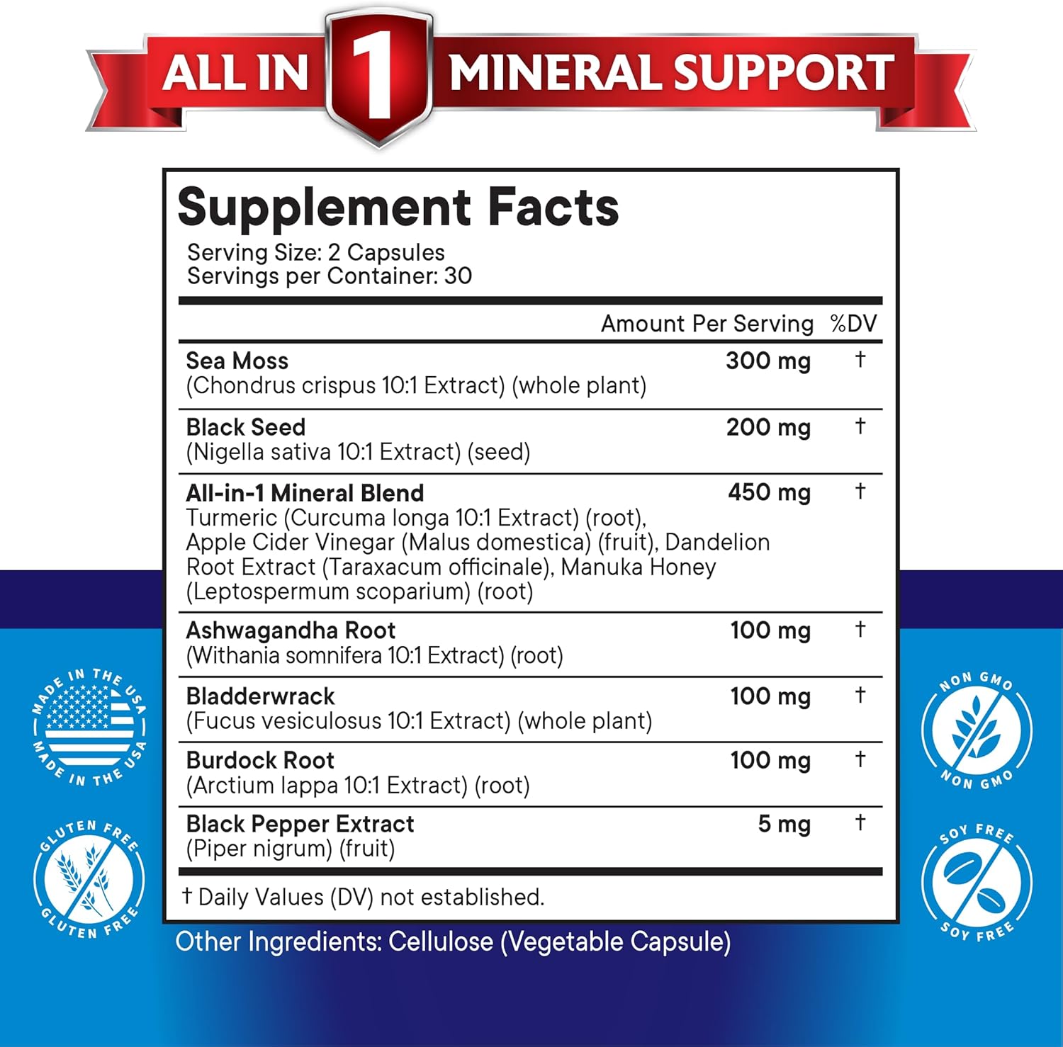 NEW AGE 60 Capsules Sea Moss Supplement with Black Seed Oil, Ashwagandha, Turmeric - Image 6