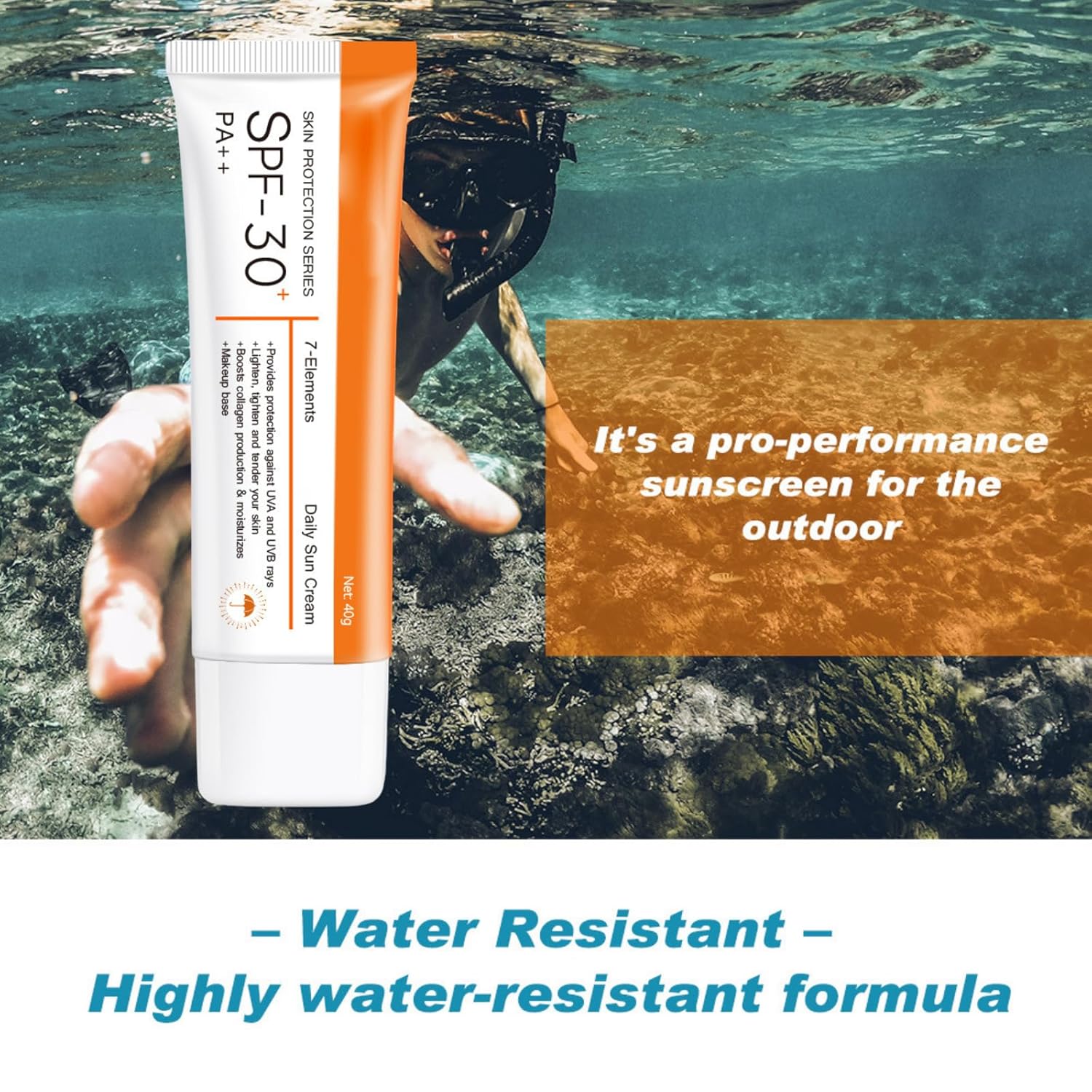 Travel Size SPF 30 Oil-Free Waterproof Sunscreen Face Moisturizer for All Skin Types - Image 3