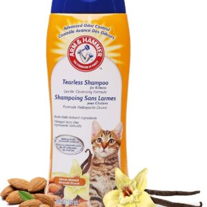 Arm & Hammer Tearless Kitten Shampoo for CatsNatural Cat Shampoo for Odor Control with Baking Soda, 20 Fl Oz Gentle Cleansing Kitten Shampoo in Sweet Almond Scent (Pack of 1)