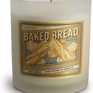 Fresh Baked Bread Scented Candle, 8 Oz. Handcrafted Soy Wax Candles for Men & Women, Fragrant Aromatherapy Candle with Jar, Unique Room Scents, Relaxing Home Essentials for Mom, Daughter or Friend