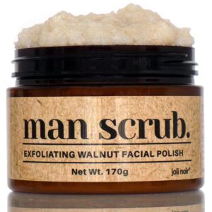 Joli Noir - Face Scrub For Men - Walnut Exfoliating Face Sugar Scrub - Walnut Powder, Pumice, Sugar - For Oily Acne Prone Skin Types