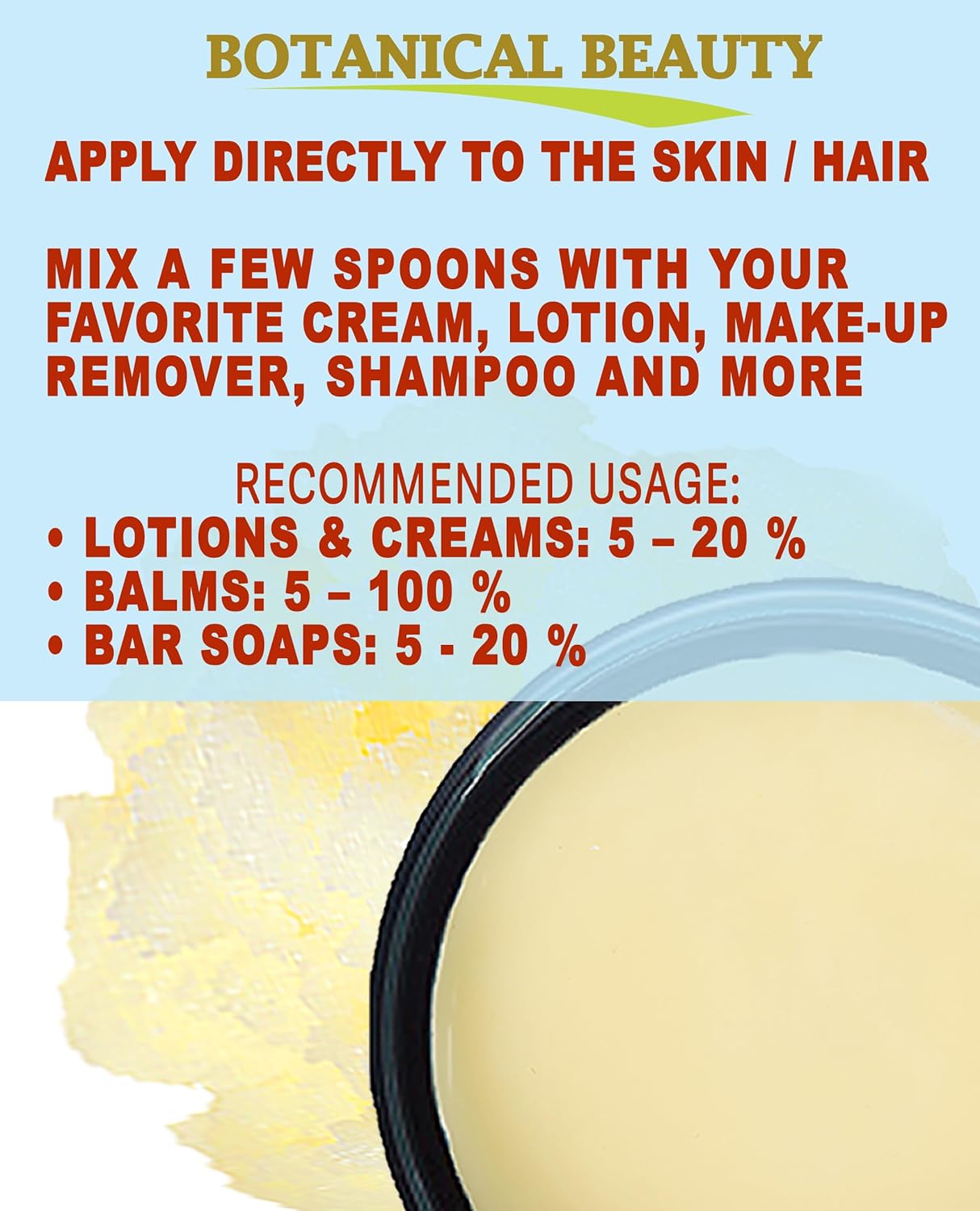 Botanical Beauty MANUKA OIL BUTTER Australian RAW VIRGIN UNREFINED for Face, Body, Hair. Dry Skin, Cracked Hands with Cocoa Cacao Butter and Manuka Honey Essential Oil 8 Fl. oz. 240 ml - Image 7