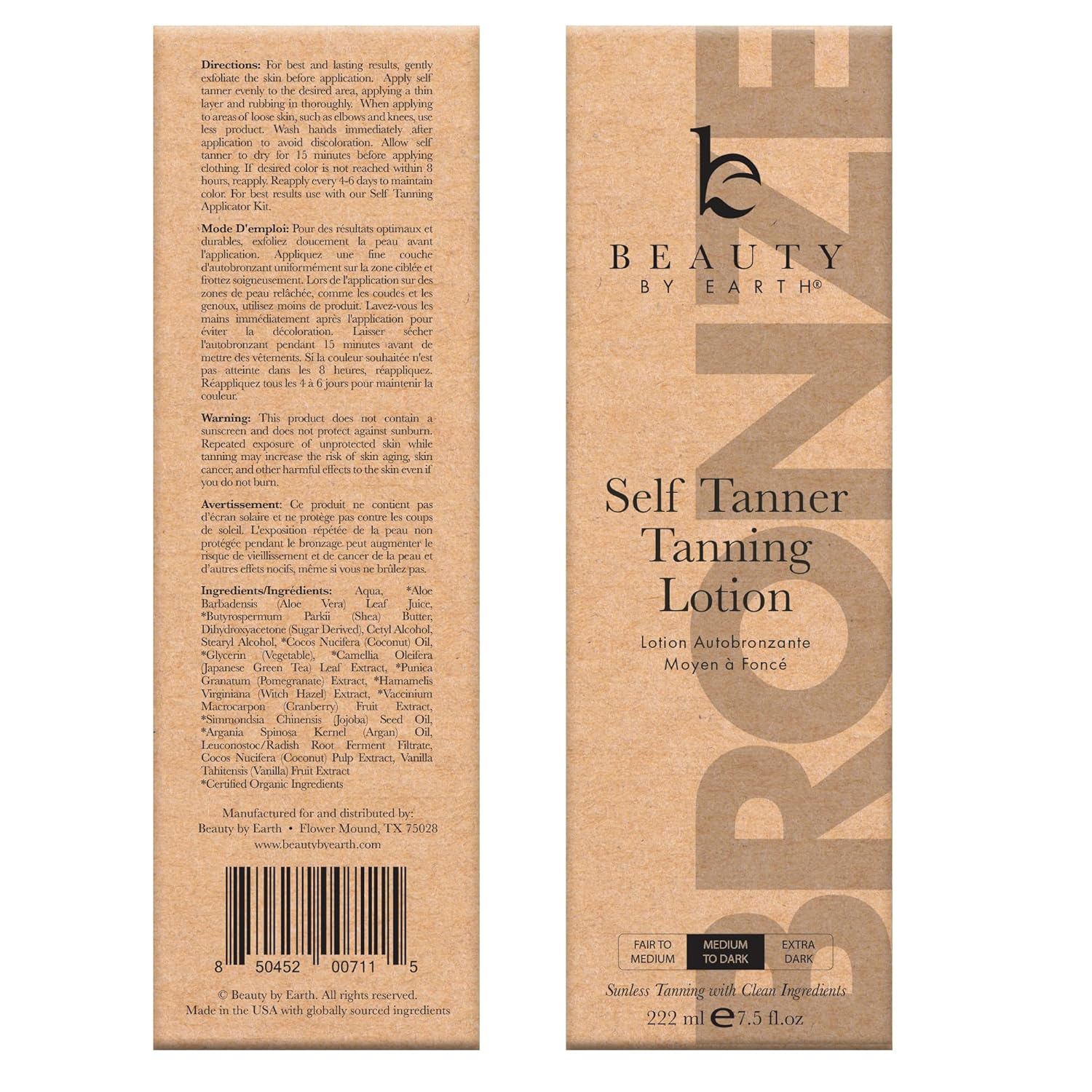 Sunless Tanning Kit: Lotion, Applicator Mitt, Exfoliating Glove, Face Tanner - Image 7