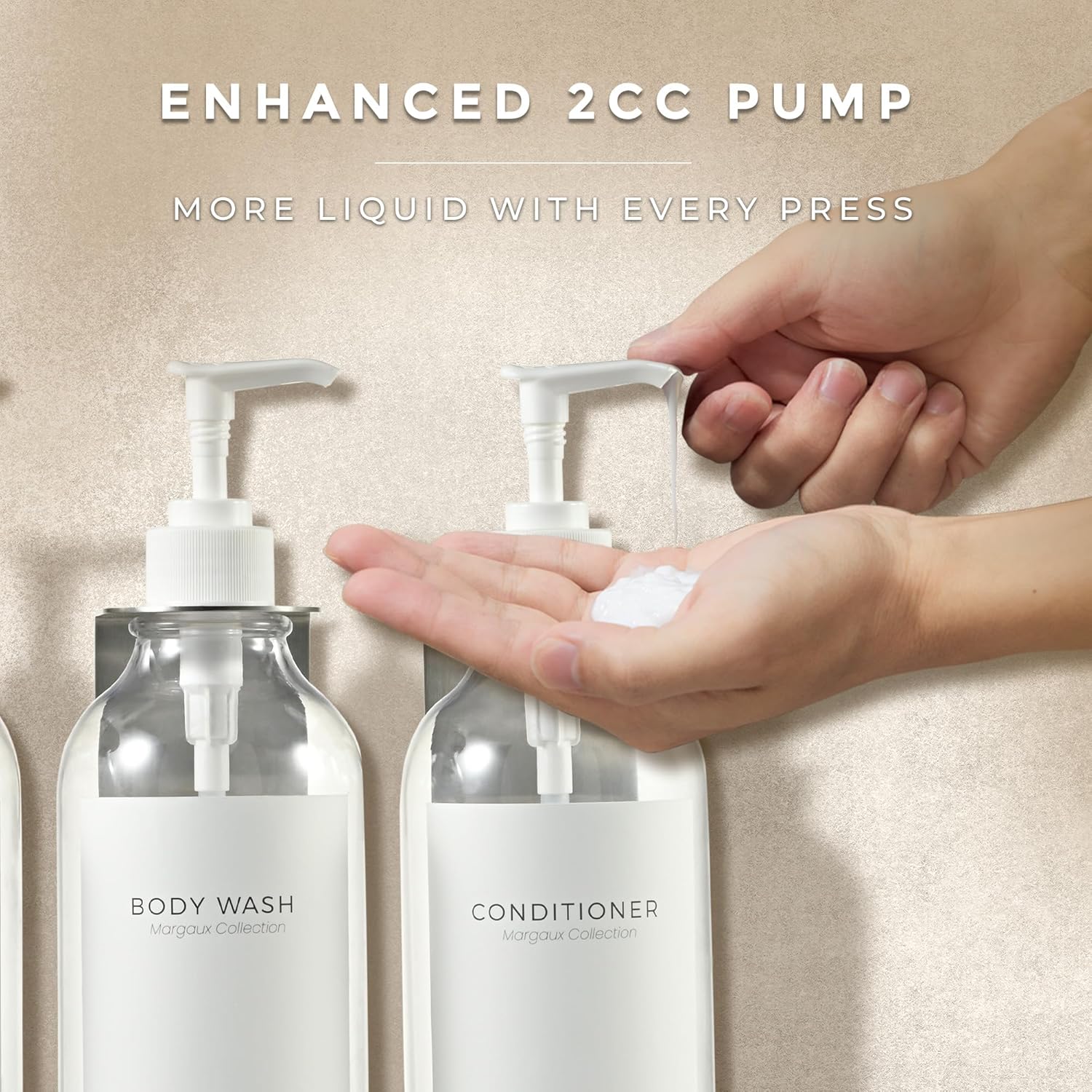 MaisoNovo 3-Pack Wall Mounted Clear Shampoo Conditioner Dispensers 16.9 oz Each - Image 5