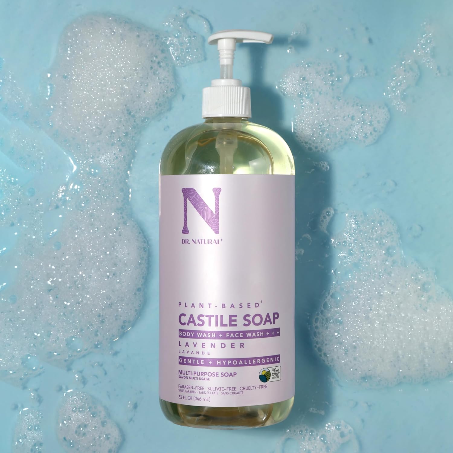 Dr. Natural 32 oz Lavender Castile Liquid Soap Organic Shea Butter Gentle Cleaning - Image 7