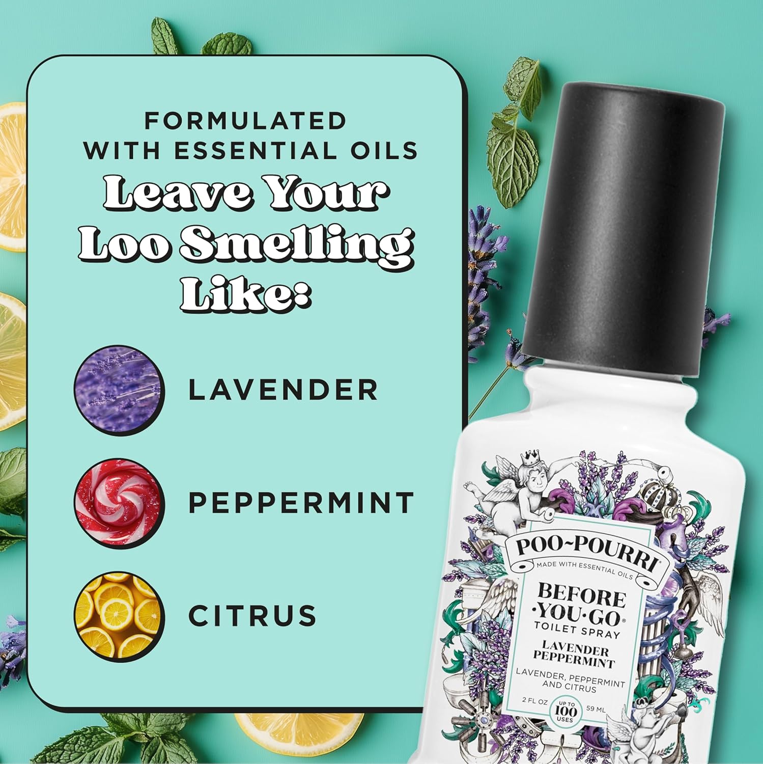 Poo-Pourri Before-You-Go Toilet Spray, Lavender Peppermint, 2 Fl Oz - Lavender, Peppermint and Citrus - Image 6