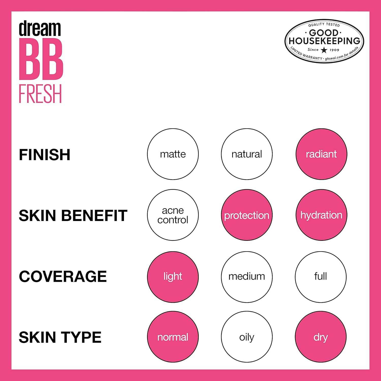 Maybelline Dream Fresh Skin Hydrating BB cream, 8-in-1 Skin Perfecting Beauty Balm with Broad Spectrum SPF 30, Sheer Tint Coverage, Oil-Free, Light, 1 Fl Oz - Image 6
