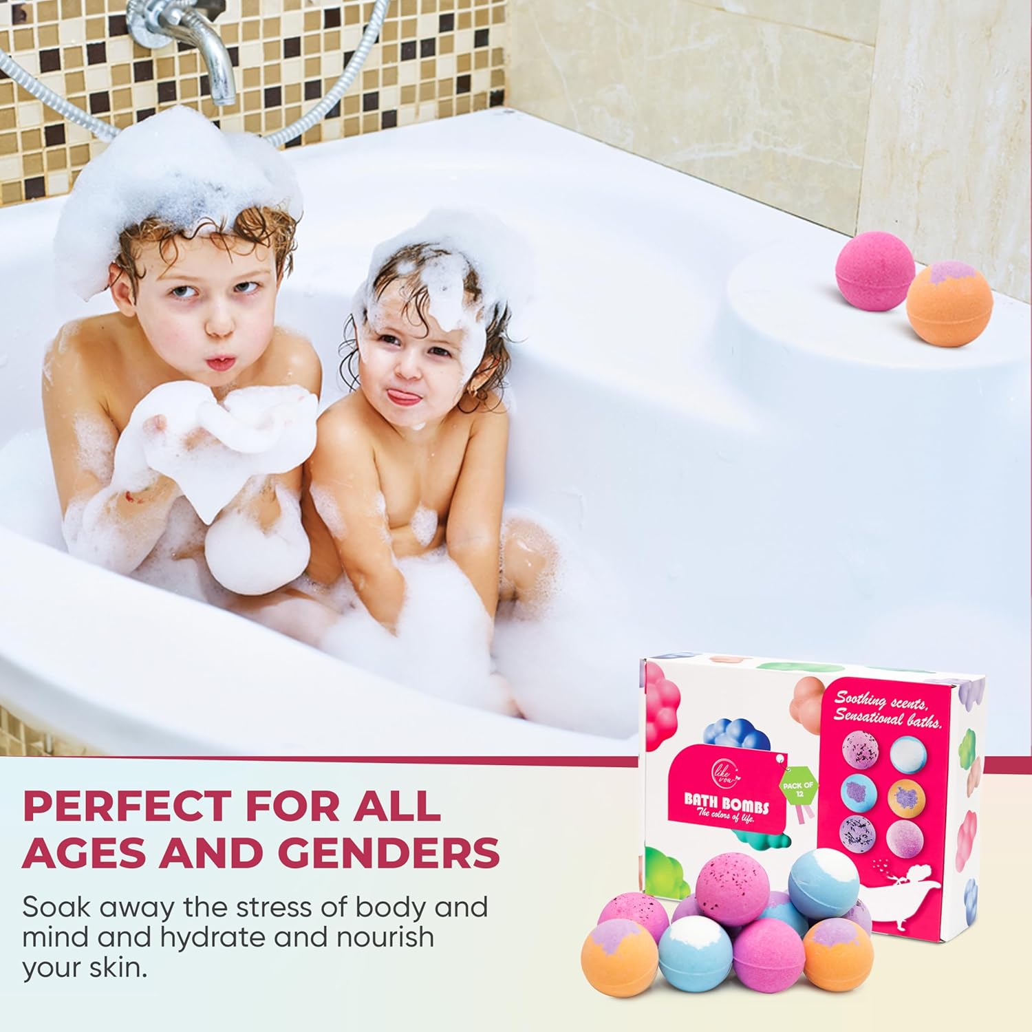 12 Extra Large Organic Bath Bombs for Women Men - Shea Butter & Essential Oil Infused, Moisturizing, Scented, Shower Lush Bathbombs kit for Girls, Bath Balls - Bath tub Accessories for Women - Image 3