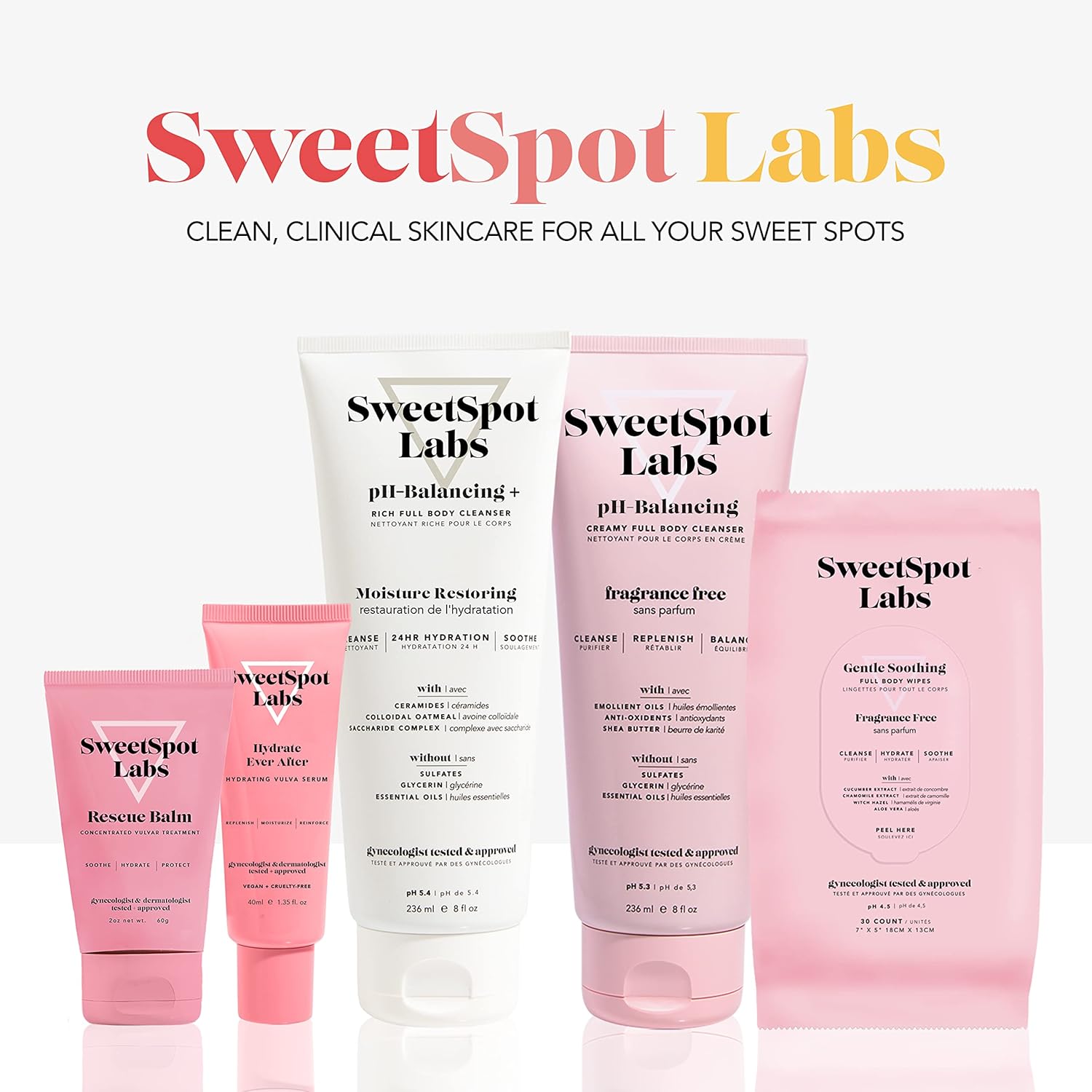 SweetSpot Labs pH Balanced Wash for Sensitive Skin, Sulfate Free, Clean, Gynecologist Tested & Approved, Unscented Body Wash, 8 oz - Image 6