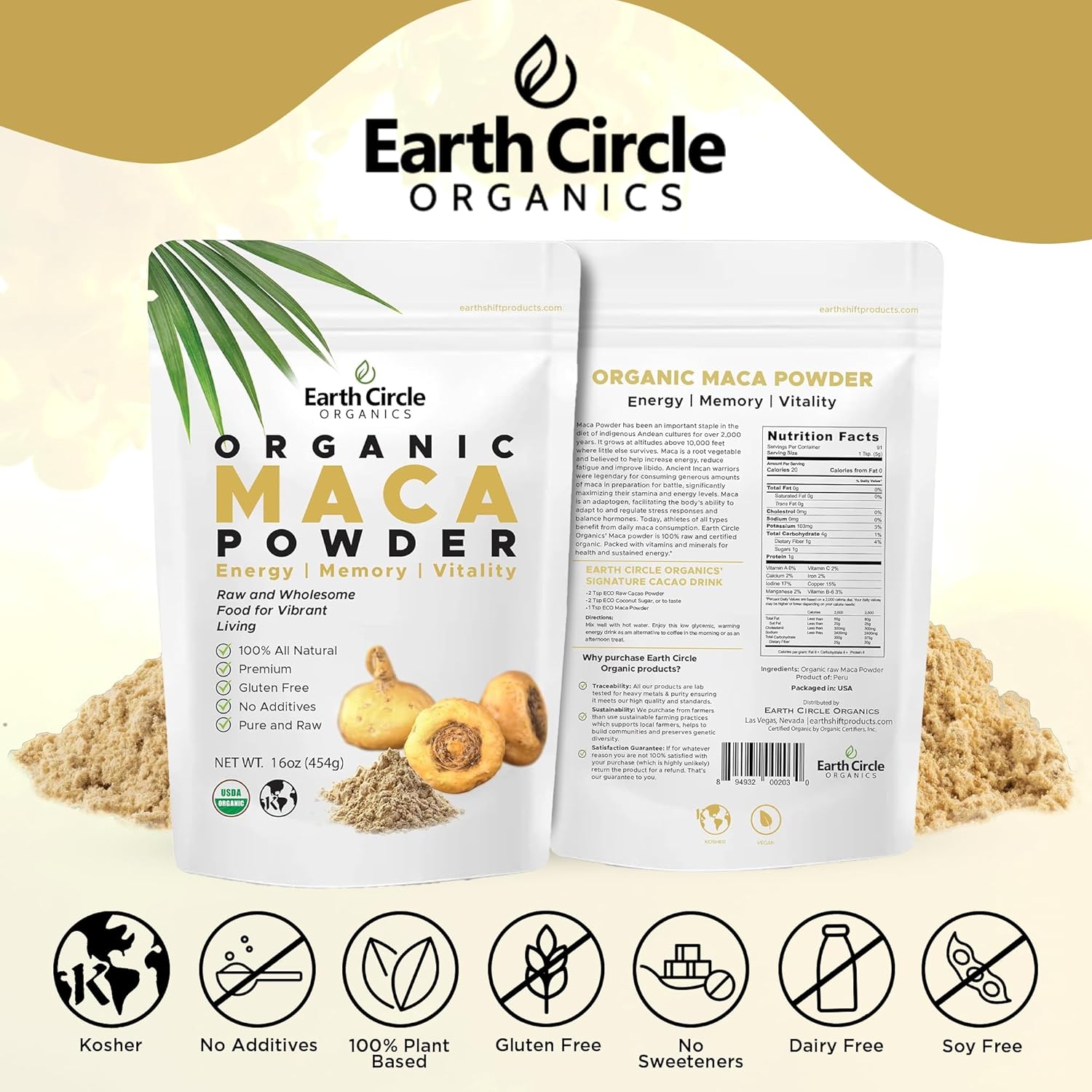 Yellow Maca Root Powder, Natural Superfood, Helps with Energy, Weight, and Women's Fertility - Vegan - 1 Pound (Pack of 1) - Image 7