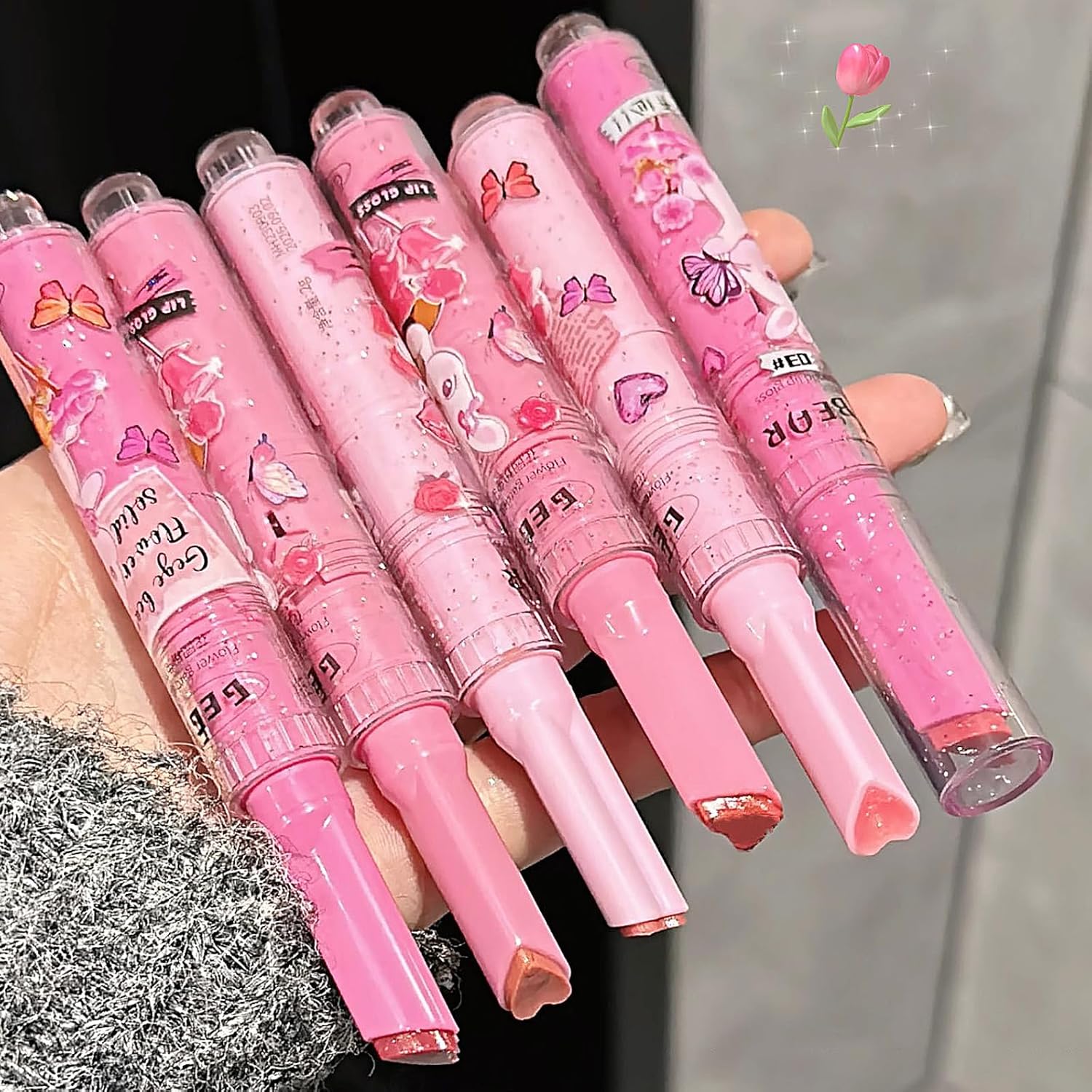 3-Color Jelly Lipstick Gift Set with Heart Shape Lip Stain Hydrating Balm for Kissable Lips - Image 8