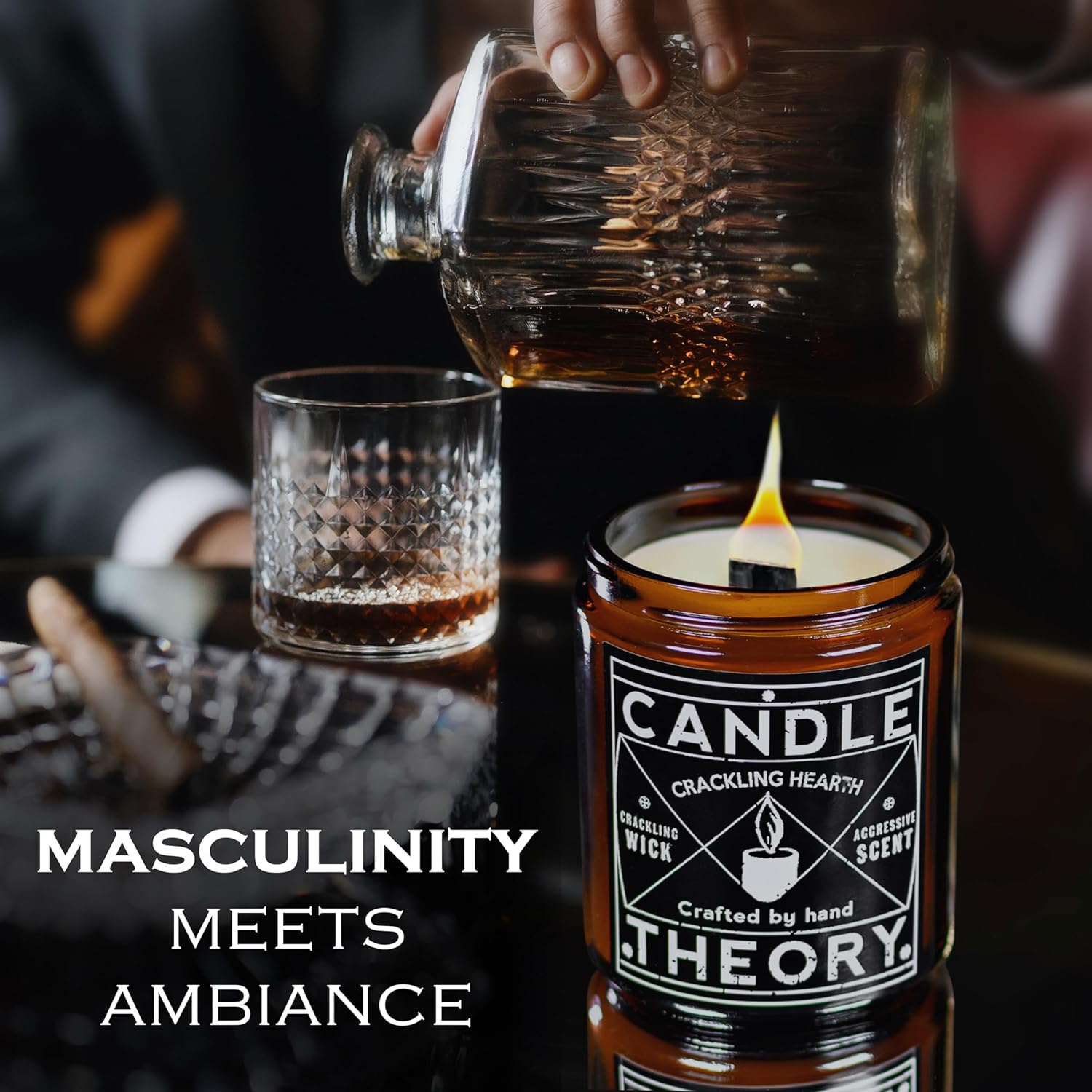 Candle Theory Crackling Hearth Scented Candle for Men - 7.6 Ounce, Bedroom & Home Fragrance - Image 8