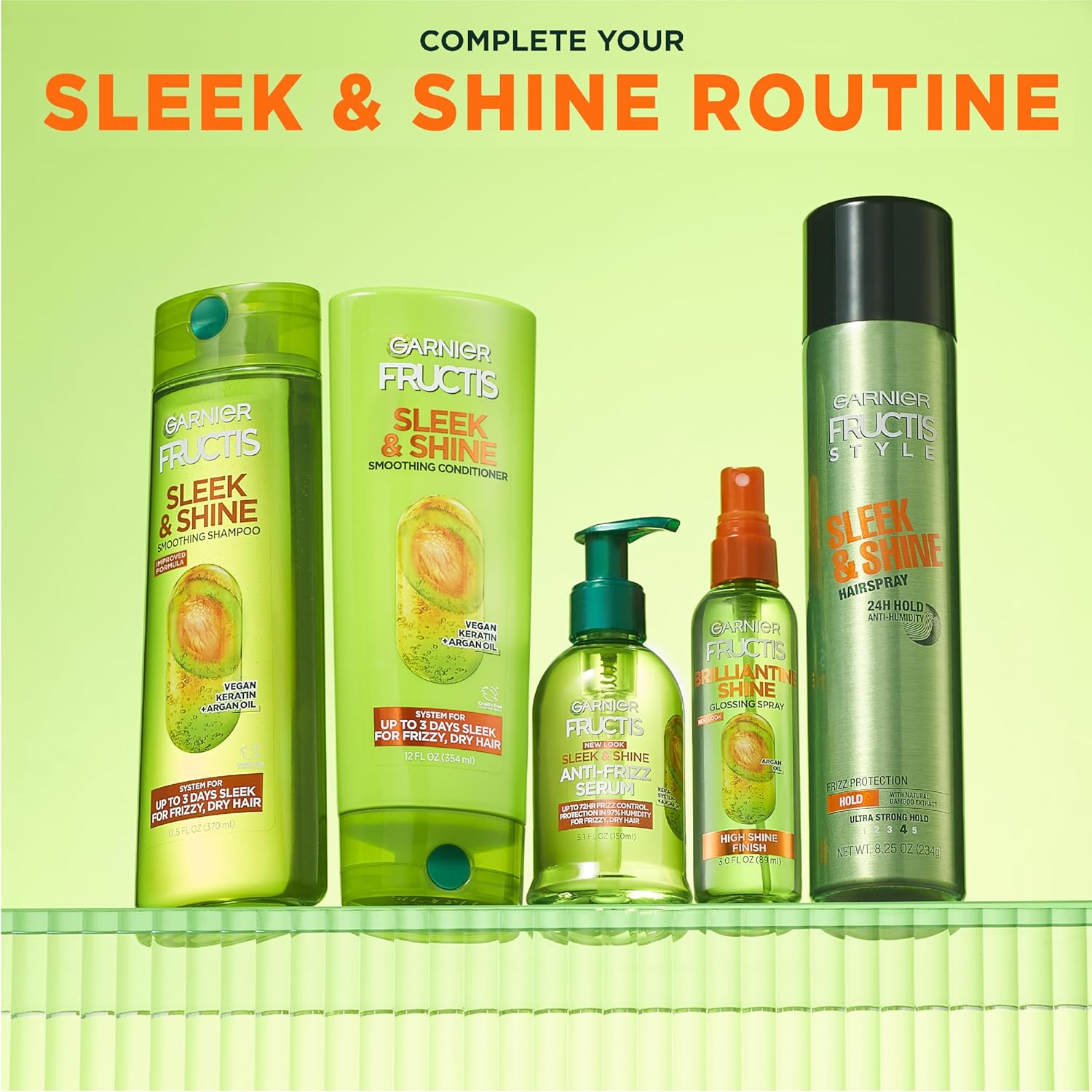 Garnier Fructis Style Sleek and Shine Anti-Humidity Hairspray, Ultra Strong Hold, Frizz Protection 8.25 Oz, 1 Count (Packaging May Vary) - Image 5