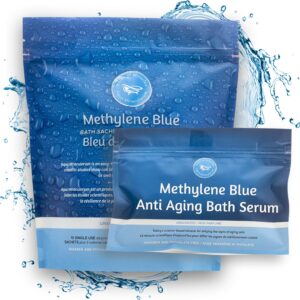 Methylene Blue Bath Soak | Age Defying Serum for Aging and Fragile Skin | Supplement for Defying The Signs of Aging Fragile Skin | USP Pharmaceutical Grade | 10 Dissolvable Sachets