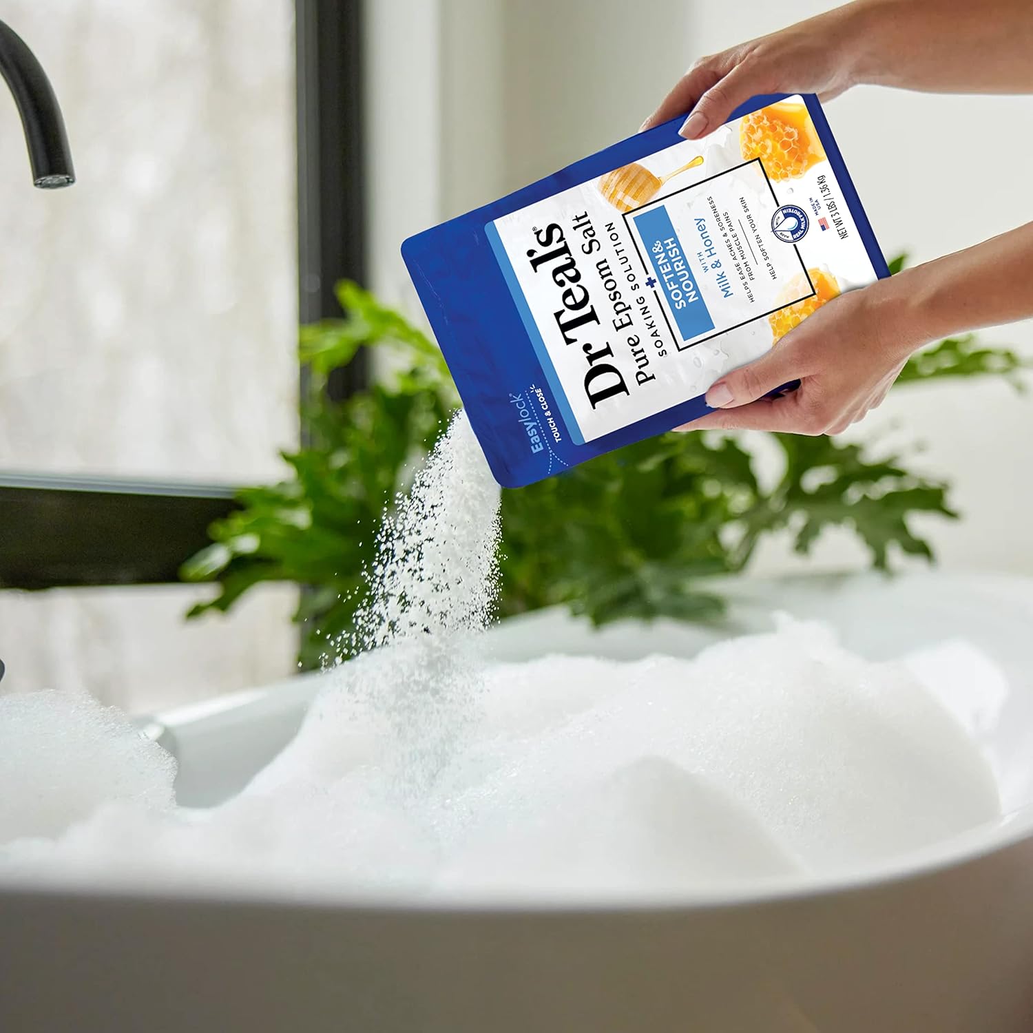 Dr Teal's Epsom Salt Magnesium Soak, Soften & Nourish with Milk and Honey, 3 lbs - Image 7